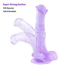 Load image into Gallery viewer, 8.3 inch Purple Horse Dildo+Realistic Big Dildos with Flat Base
