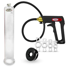 Load image into Gallery viewer, LeLuv Black Maxi Penis Pump Premium Silicone Hose Bundle with Soft Black TPR Seal and 4 Sizes of Constriction Rings 12 inch Length x 1.75 inch Diameter Cylinder
