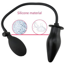 Load image into Gallery viewer, Soft Silicone Inflatable Anal Dildo Butt Plug Dilator Sex Toy for Women Men Gay Black Pump Vagina Extender (Color : Black)
