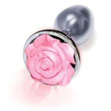 Load image into Gallery viewer, Sexy, Kinky Gift Set Bundle of Cockzilla Nearly 17 Inch Realistic Black Colossal Cock and Icon Brands The Silver Starter, Rose, Floral Stainless Steel Butt Plug, Pink
