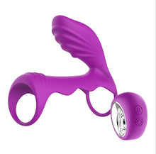 Load image into Gallery viewer, Remote Control Vibrating Penis Ring for Couples with 9 Vibration Modes,Cock Ring for Men Adult Sex Toys Stronger Erection Stimulating Pleasure Enhance Delay Control(Purple)
