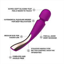 Load image into Gallery viewer, LELO Smart Wand 2 Medium Personal Wand Massager Tension Releasing Muscle and Body Massager, Waterproof &amp; Wireless Rechargeable Wand, Deep Rose
