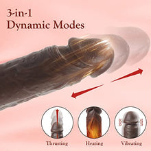 Load image into Gallery viewer, Black Thrusting Realistic Dildos Vibrator w/ 3 Thrusting &amp; 9 Vibration Heating 8&quot; Silicone Adult Sex Toys G-Spot Vibrating Penis Strong Suction Cup for Women &amp; Men
