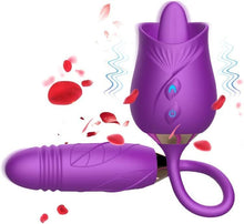 Load image into Gallery viewer, Rose Toy for Women, Clitoral Tongue Vibrator Toy with 10 Modes Powerful, Nipples Clitoris G spot Stimulator for Women, Mini Tongue Sex Toys for Couples (Purple)
