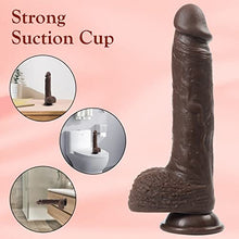 Load image into Gallery viewer, Black Thrusting Realistic Dildos Vibrator w/ 3 Thrusting &amp; 9 Vibration Heating 8&quot; Silicone Adult Sex Toys G-Spot Vibrating Penis Strong Suction Cup for Women &amp; Men
