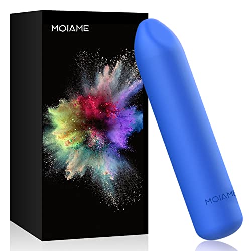 Small Bullet Vibrator for Women: Waterproof Mini Clit Vibrator with 10 Modes, Full Silicone Vibrating Finger Massager for G Spot Nipple, Female Rechargeable Lipstick Vibe Sex Toy (Sapphire)