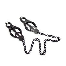 Load image into Gallery viewer, Japanese Clover Style Nipple Clamps Metal Chain Hanging BDSM Adult Sex Toy Gear
