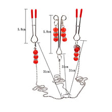 Load image into Gallery viewer, MONEYN Nipple Clamps with Metal Chain, Nipple Clips Clamps Adjustable Pressure Clamps, Non Piercing Nipple Rings Decorative Clip Set, Metal Stimulator Nipple Clips (A-2)
