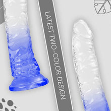 Load image into Gallery viewer, 7.7 Inch Realistic Dildo, Clear Silicone Blue G-Spot Stimulation Adult Toy, Soft Jelly with Strong Suction Cup, Giant Anal Toy, Suitable for Women/Men/Gay
