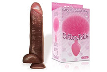 Load image into Gallery viewer, Sexy, Kinky Gift Set Bundle of Blackout 13 Inch Realistic Cock Dildo Brown and Icon Brands Cottontails, Silicone Bunny Tail Butt Plug, Pink
