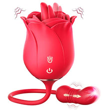 Load image into Gallery viewer, Ultrafast Thrusting Anal Butt Plug Vibrator and Rose Toy, Rose Sex Stimulator for Women
