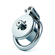 Load image into Gallery viewer, Negative Metal Stainless Steel Catheter Cock Cage Short Male Chastity Device Penis Lock Rings Adult BDSM for Men 51D (Single-Ring 45mm)
