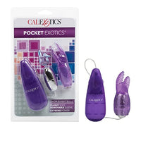 CalExotics Pocket Exotics Bunny Bullet - Vibrator with Rabbit Tickler - Sex Toys for Couples - Adult Vibe Egg Massager - Purple