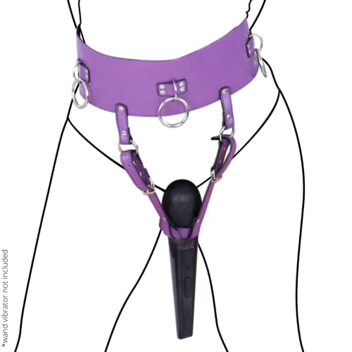 Purple Wand Vibrator Holder Belt Adult BDSM Sex Gear for Her, Pillow Tease