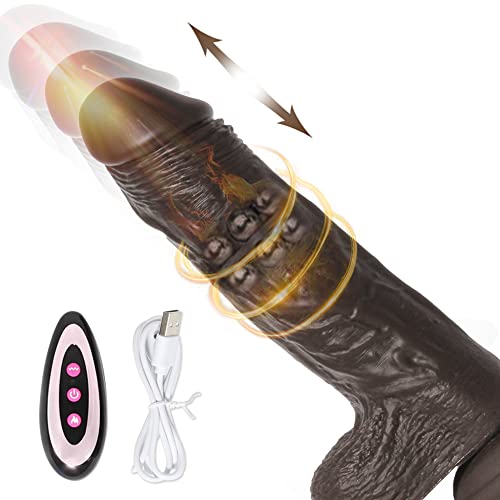 Rotating Realistic Dildo Vibrator with Suction Cup, Realistic Silicone Vibrating Dildo with 10 Speeds & Boost Modes, 8.6 Inch G Spot Personal Adult Toys Sex Vibrator for Female