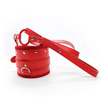 Load image into Gallery viewer, Leather widening Neck Sleeve with Mouth Ring Mouth Toy with Leather Traction Belt Role-Playing Props (red)
