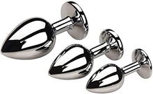 Load image into Gallery viewer, Anal Plug Trainer Kit for Comfortable Long-Term Wear, Pack of 3 Stainless Anal Plugs Training Set- Sex Toys for Beginners Advanced Users (Black)
