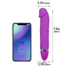 Load image into Gallery viewer, LANWAN 7.9&#39;&#39;Realistic Dildo Vibrator for Women with 7 Vibrating Pleasure Modes Rechargeable G-spot Stimulator Silicone Bendable Clitoris Vaginal Anal Massage Tools for Couple (Purple)
