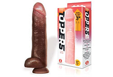 Load image into Gallery viewer, Sexy, Kinky Gift Set Bundle of Blackout 13 Inch Realistic Cock Dildo Brown and Icon Brands Toppers - Natural, Extender Sleeve
