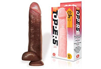 Sexy, Kinky Gift Set Bundle of Blackout 13 Inch Realistic Cock Dildo Brown and Icon Brands Toppers - Natural, Extender Sleeve
