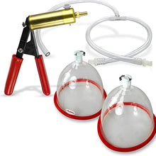 Load image into Gallery viewer, LeLuv Breast Pumping Kit Ultima Red Padded Vacuum Handle Featuring Clear Durable Hose - Medium Size Cups
