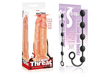 Load image into Gallery viewer, Sexy Gift Set Bundle of Massive Triple Threat 3 Cock Dildo and Icon Brands S Drops Silicone Anal Beads, Black
