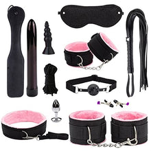 Load image into Gallery viewer, JKYYDS 12 Pieces/Set Sex Bondage Sexy SM Kit Bondage Strap Sex Play Whip Gag Nipple Clip SM Sex Toys Adult Couple Tool Set (Color : 12pcs Pink)
