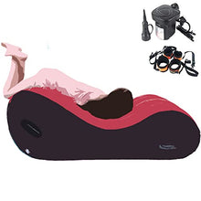 Load image into Gallery viewer, RNPFOR Inflatable Sex Sofa for Adult Couples Deeper Position Support Sex Chair with Cuff Kits for BDSM and Bondage Play Lounge Chair with Air Pump, S-Shape Adults Toys Couples Pleasure Pillow
