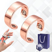 Load image into Gallery viewer, Healthgo Blood Pressure Regulator Ring, Blood Sugar Control Ring, Blood Glucose Control Ring, Lymphatic Drainage Therapeutic Magnetic Rings for Women Men (2pcs Rose Gold)
