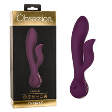 Load image into Gallery viewer, CalExotics Obsession Fantasy Vibrator  Premium Rechargeable Silicone Rabbit Massager Sex Toy for Women - Purple
