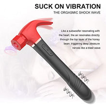 Load image into Gallery viewer, Hammer G Spot Clit Sucking Vibrator Adult Sex Toys for Woman,Pulsating Anal Dildo Vibrators Waterproof Nipple Vagina Prostate Massagers Rechargable Thrusting Clit Stimulation for Couples (Black red)
