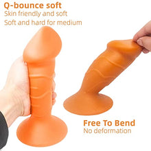 Load image into Gallery viewer, 6.1in Liquid Silicone Anal Plug, Butt Plug for Anal Expansion and Training,Fuirre Dildo Shape Anal Trainer,Anal-Vaginal Stimulation Adult Sex Toy Specially Designed for Women and Men. (Gold-Medium)
