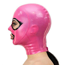 Load image into Gallery viewer, Pink Latex Mask Halloween Rubber Hood Open Beautiful Eyes and Mouth Back Zipper Mask Club Wear (XS)
