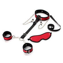 Load image into Gallery viewer, Nipple Clamps Nipple Clamps with Chain Nipple Clips for Women Pleasure Nipple Clamps with Collar Couple Flirting Toys Nipple Jewelry Non Piercing Nipple Barbells (Red)
