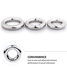 Load image into Gallery viewer, Magnetic Rings Stainless Steel Cock Rings Scrotal Bound Glans Ring Erection Enhancing Rings Bondage Ring Toys (50B)
