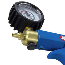 Load image into Gallery viewer, LeLuv Maxi Blue Men&#39;s Penis Pump Rubberized Vacuum Gauge Bundle with Soft Black TPR Seal &amp; 4 Sizes of Constriction Rings 9 inch x 2.125 inch Cylinder

