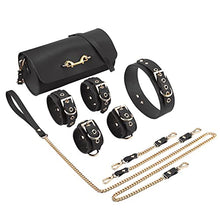 Load image into Gallery viewer, BDSM Adult Restraints Sex Toy Set Master Slave Training SM Bedroom Couples Game Sex Kit Bondage Flirting Tools with Storage Bag(Black)
