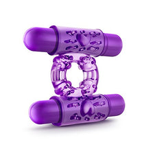 Load image into Gallery viewer, Blush Double Vibrating Couples Cock Ring (Purple)
