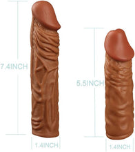 Load image into Gallery viewer, 2 Pcs Reusable Penis Sleeve Extender Sex Toy Cock Enlarger - Ultra Soft Penis Sheath Extender
