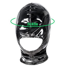 Load image into Gallery viewer, Romi Black Mouth Open Restraint Head Hood Bondage Mask Breathable Headgear with Zipper for Cosplay Costume SM Adult Sex Toys Men (L)
