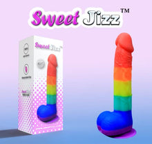 Load image into Gallery viewer, Sweet Jizz - 8.5&quot; Rainbow Silicone Dildo with Strong Suction Cup
