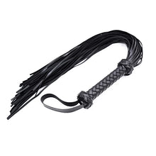 Load image into Gallery viewer, VENESUN Bondage Spanking Flogger, 25inch Faux Leather Whips for Adult BDSM Play, Black
