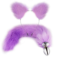 Load image into Gallery viewer, Metal Anal Plug Sexy Tail Fox Tail Butt Plug Anal Sex Toys for Adults Erotic Animal Tail Cosplay Accessorie Prostate Massager (Color : PinkBlack)
