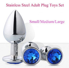 Load image into Gallery viewer, 3 Pcs 3 Size Stainless Steel Diamond Jeweled Toys - Adult Plug Toys Set - Anal Trainer Toys (Dark pueple)
