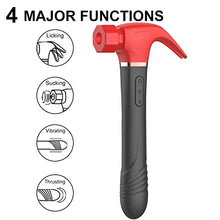 Load image into Gallery viewer, Hammer G Spot Clit Sucking Vibrator Adult Sex Toys for Woman,Pulsating Anal Dildo Vibrators Waterproof Nipple Vagina Prostate Massagers Rechargable Thrusting Clit Stimulation for Couples (Black red)
