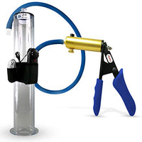 LeLuv Ultima Blue Premium Vibrating Vacuum Pump Ergonomic Silicone Grip, Uncollapsable Hose 12
