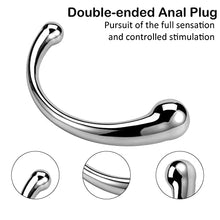 Load image into Gallery viewer, G-spot Massage Dildo,XINBALE Stainless Steel Curved Dual Ended Dildo, G-spot P-spot Stimulator for Anal Play Prostate Massage Masturbation Sex Toy for Couple
