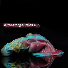 Load image into Gallery viewer, Realistic Alien Luminous Dildo, Mixed-Color Flexible Liquid Silicone Dildo with Strong Suction Cup G-Spot Toys Big Knot Thick Adult Sex Toy for Women
