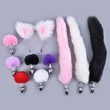 Load image into Gallery viewer, LSCZSLYH Metal Plush Rabbit Fox Tail Anal Plug Butt Plug Rabbit Ear BDSMFor Women Adult Game (Color : Collar B)
