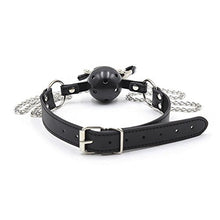 Load image into Gallery viewer, SM Bondage Under Bed Restraint Kit Sex Toy Leather Strap Plastic Mouth Ball Gag with Nipple Clamps Chain Nipple Clips Nipple Jewelry Nipple Toys Role Game Play
